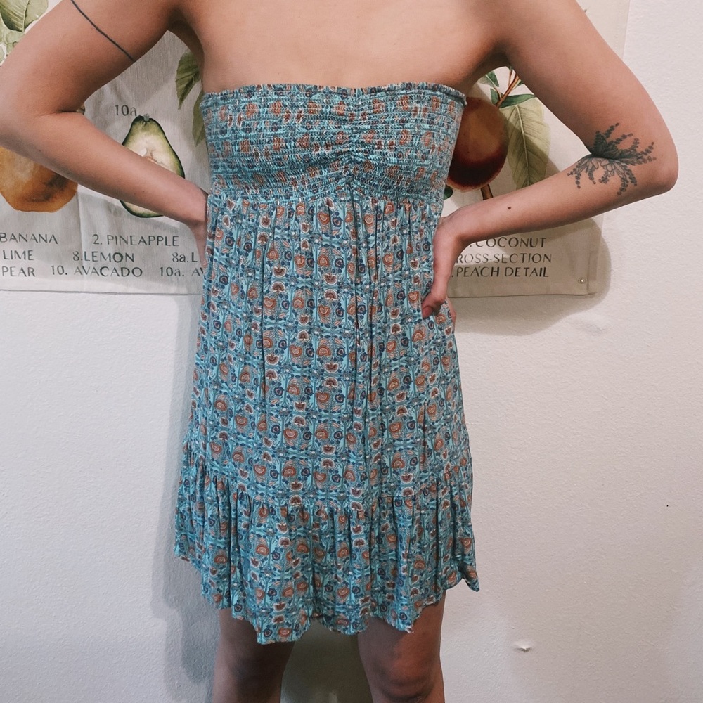 Paisley strapless dress